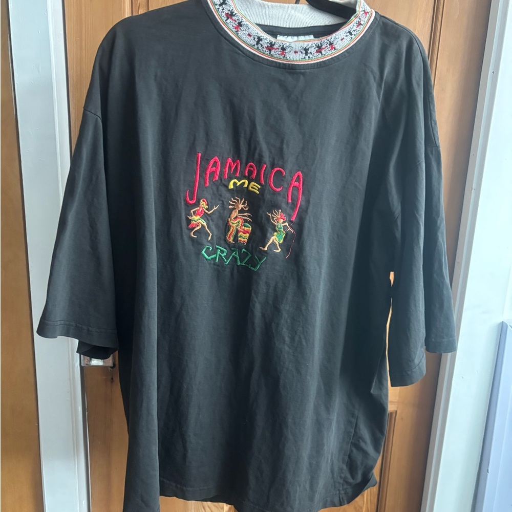 Classic Black T-Shirt with Colorful Embroidery